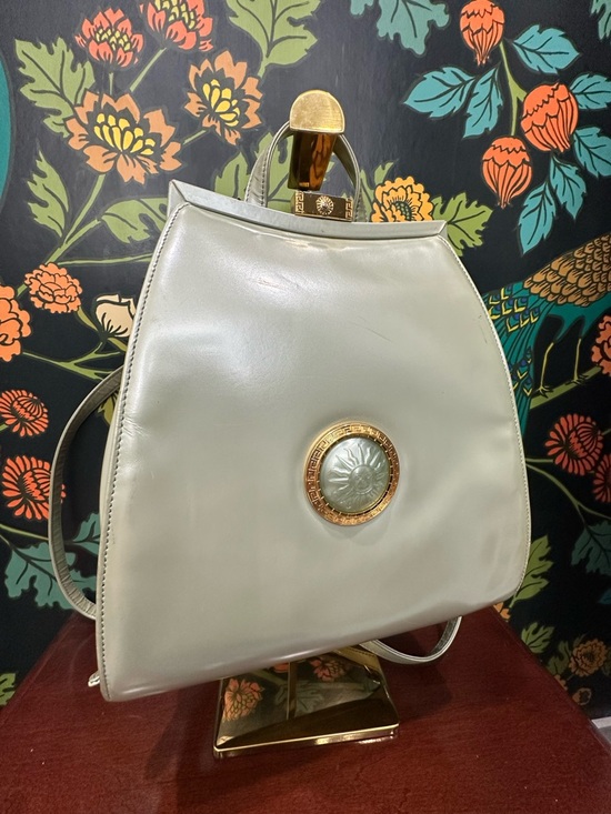 Vintage Gianni Versace Medusa Leather Backpack | Greek Key Hardware 1990s (C13) main image 15